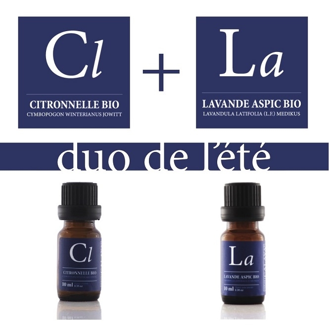 Duo de l'Eté ( Citronnelle bio + Lavande aspic bio )