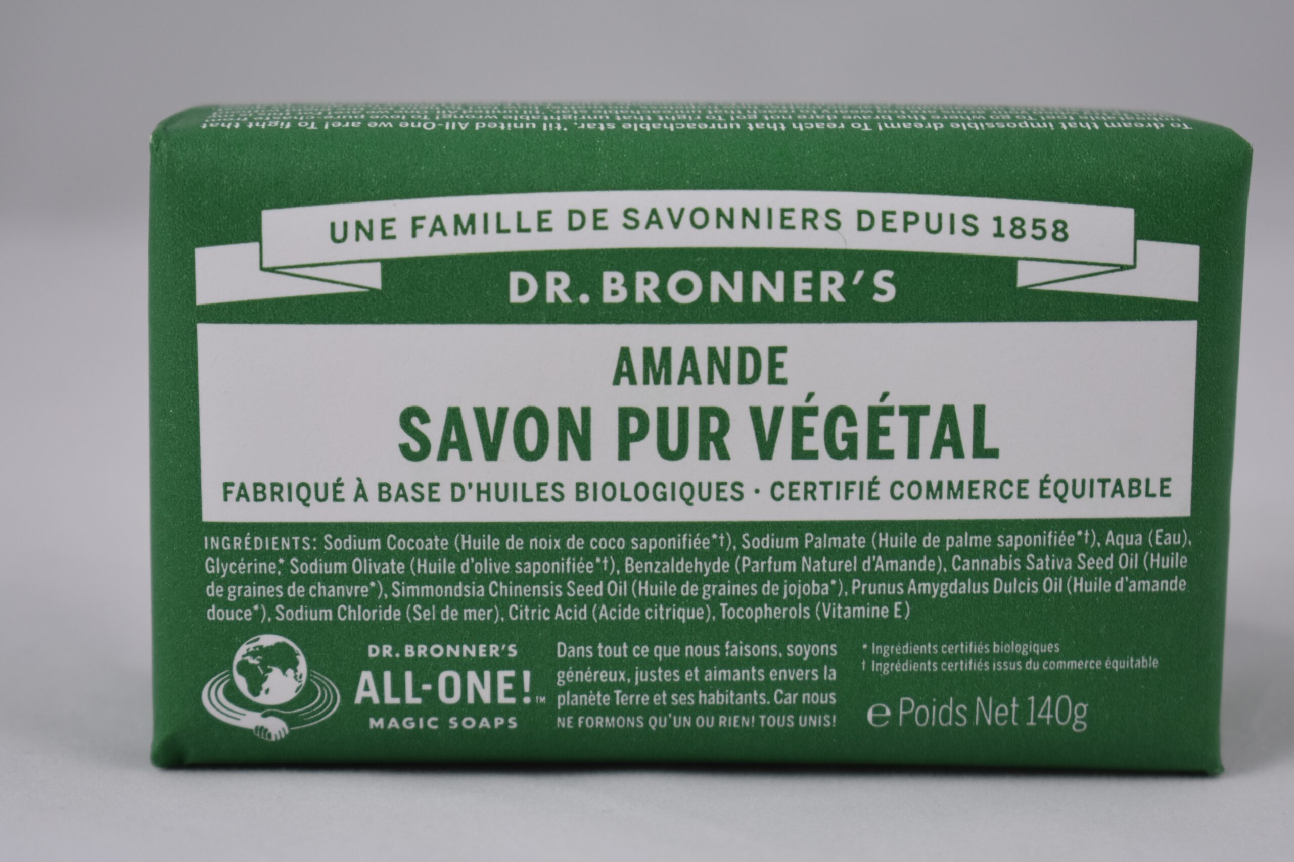 Savon pur végétal Dr Bronner's Amande