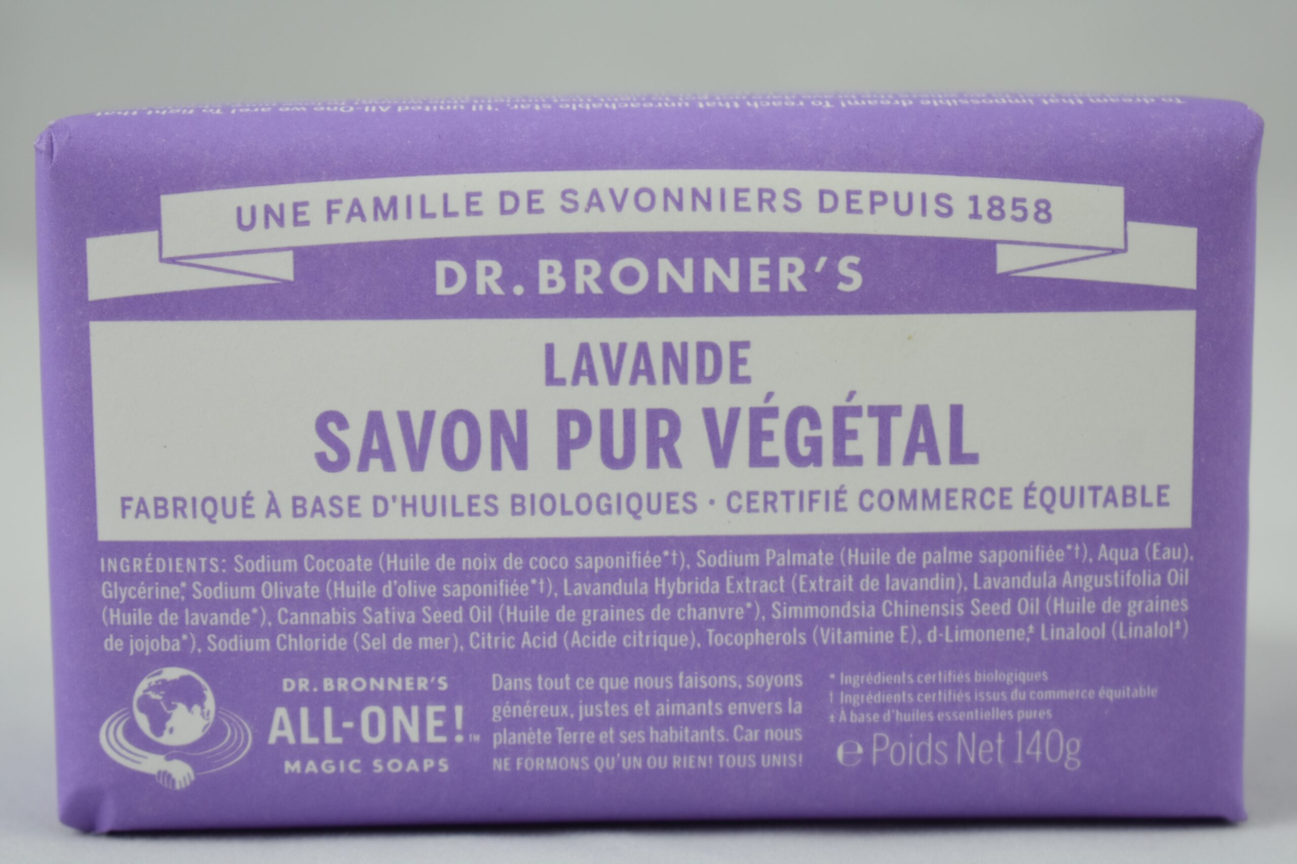 Savon pur végétal Dr bronner's Lavande