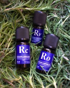 3 flacons d'huile essentielle de romarin bio distillerie bleu provence